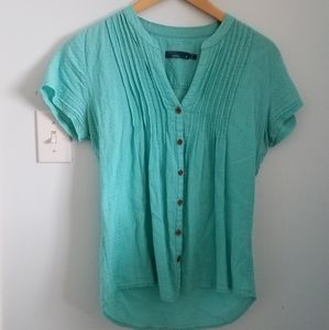 Prana Short Sleeve Button Down Blouse